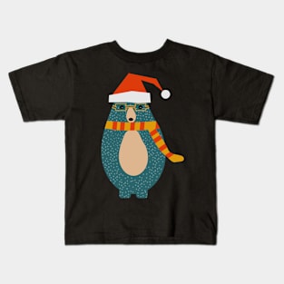 Bear dressed for Christmas Kids T-Shirt